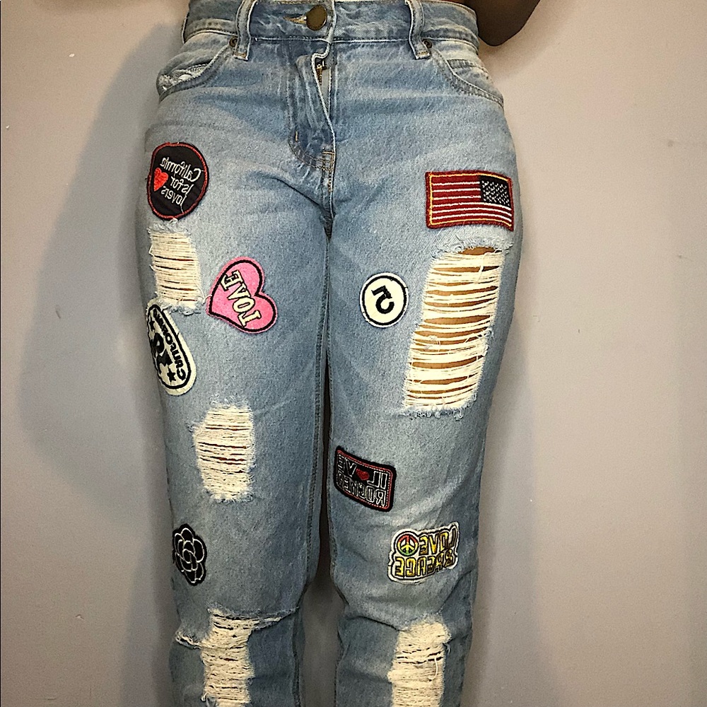 Boyfriend ripped jeans pants